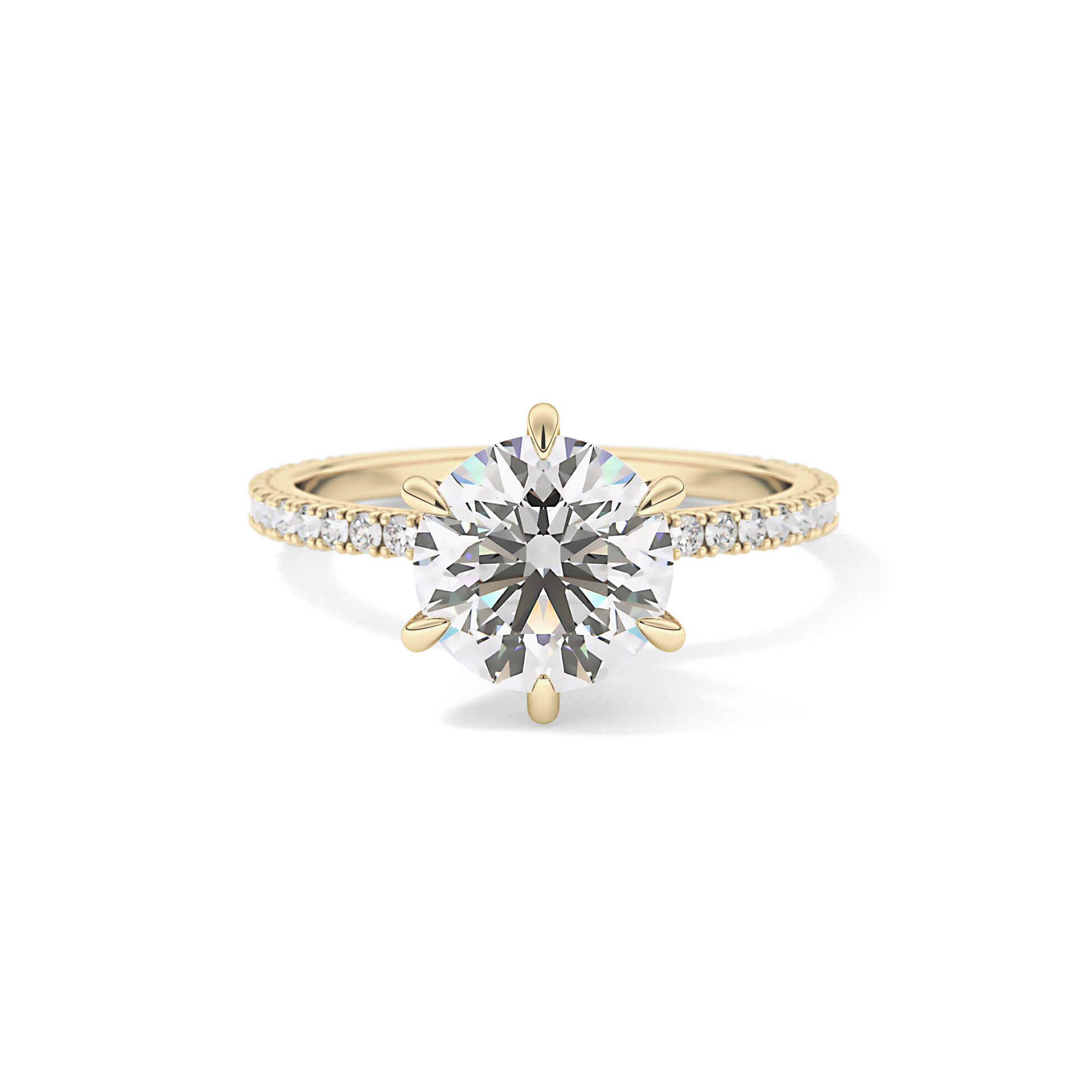 Round Pave Lab Grown Diamond Engagement Ring