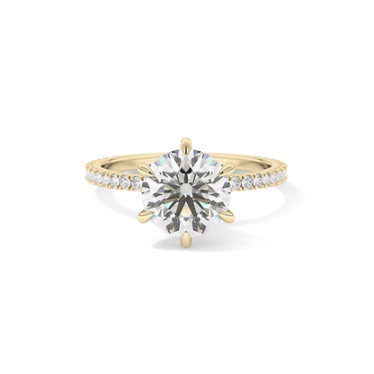 Round Pave Lab Grown Diamond Engagement Ring