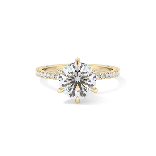 Round Pave Lab Grown Diamond Engagement Ring