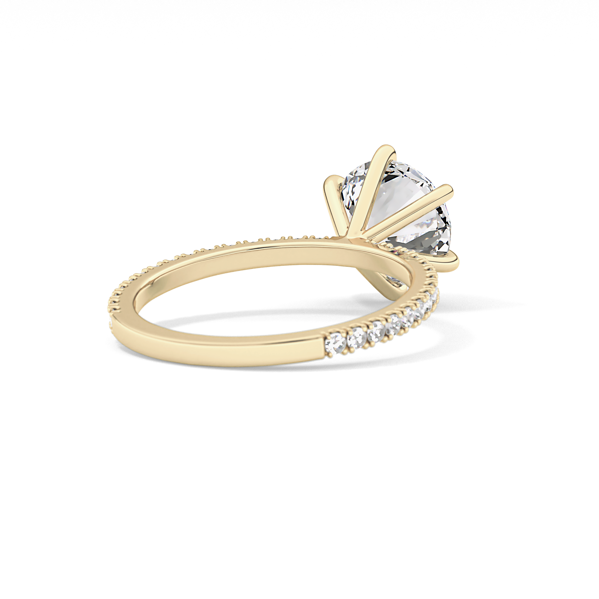 Round Pave Lab Grown Diamond Engagement Ring
