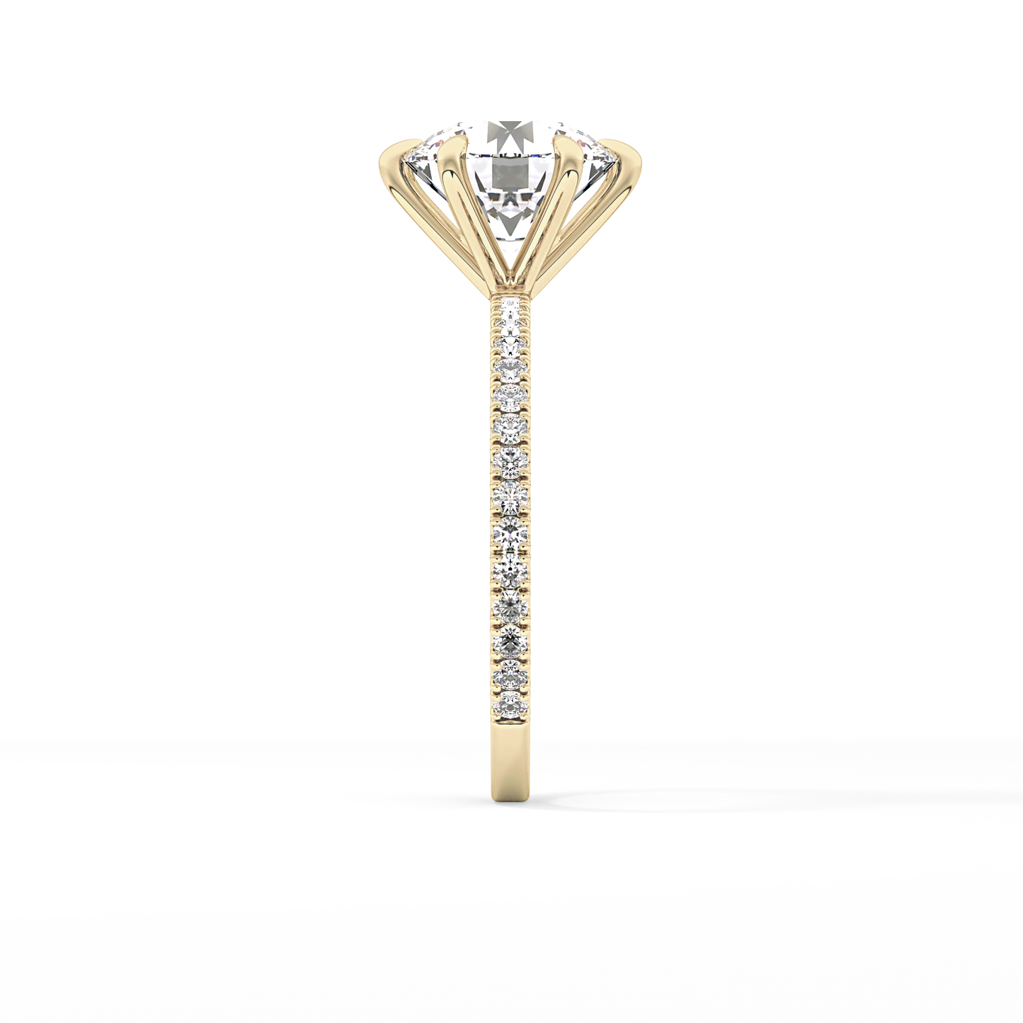 Round Pave Lab Grown Diamond Engagement Ring