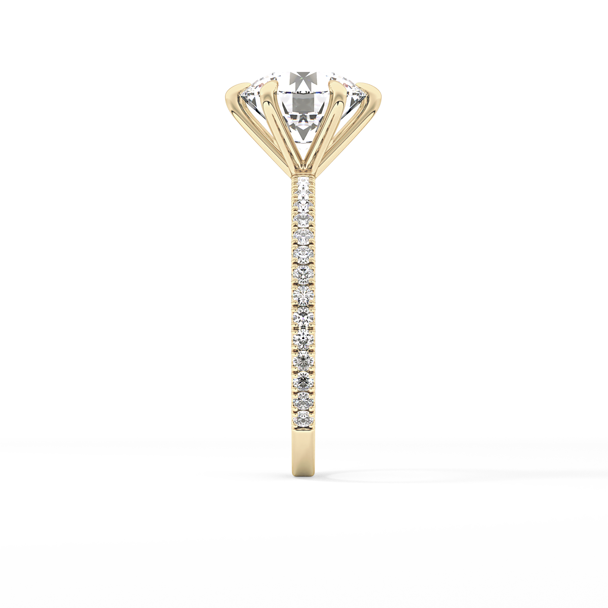 Round Pave Lab Grown Diamond Engagement Ring