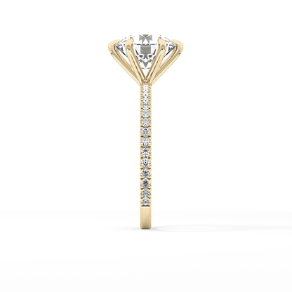 Round Pave Lab Grown Diamond Engagement Ring