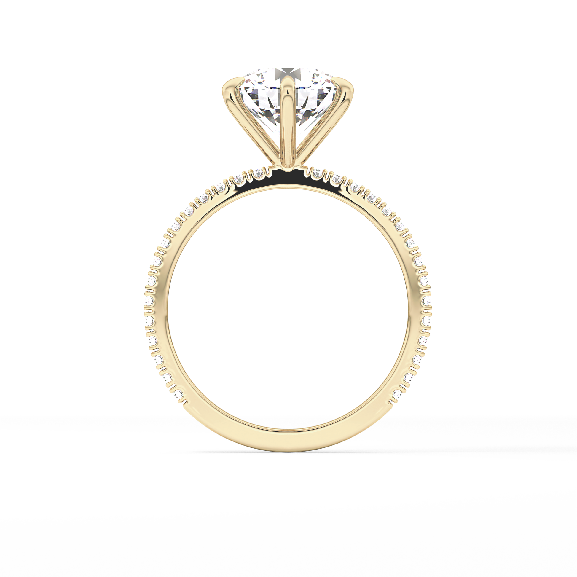 Round Pave Lab Grown Diamond Engagement Ring