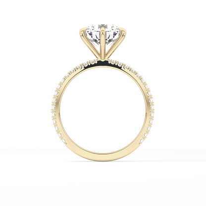Round Pave Lab Grown Diamond Engagement Ring