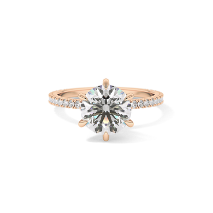 Round Pave Lab Grown Diamond Engagement Ring