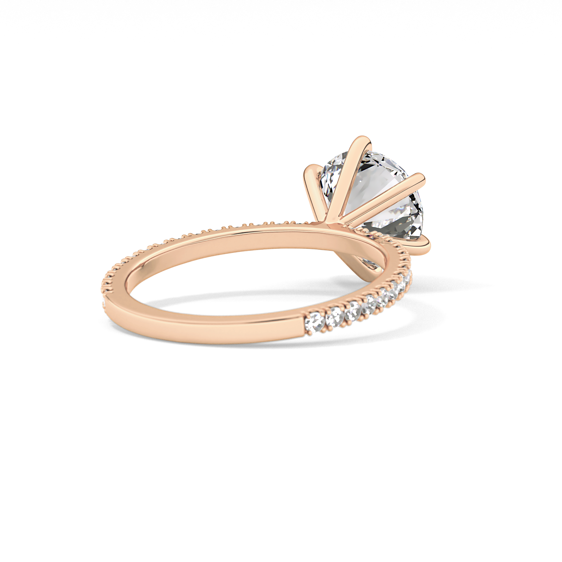 Round Pave Lab Grown Diamond Engagement Ring