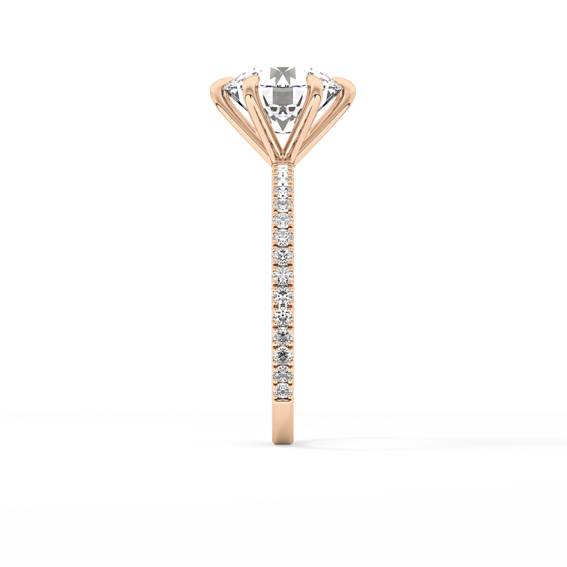 Round Pave Lab Grown Diamond Engagement Ring
