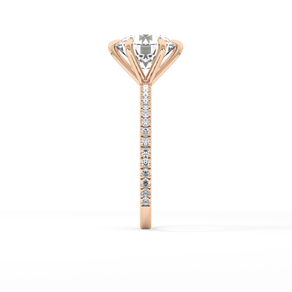 Round Pave Lab Grown Diamond Engagement Ring