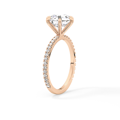 Round Pave Lab Grown Diamond Engagement Ring