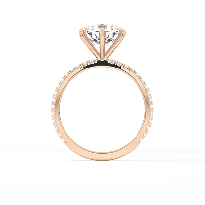 Round Pave Lab Grown Diamond Engagement Ring