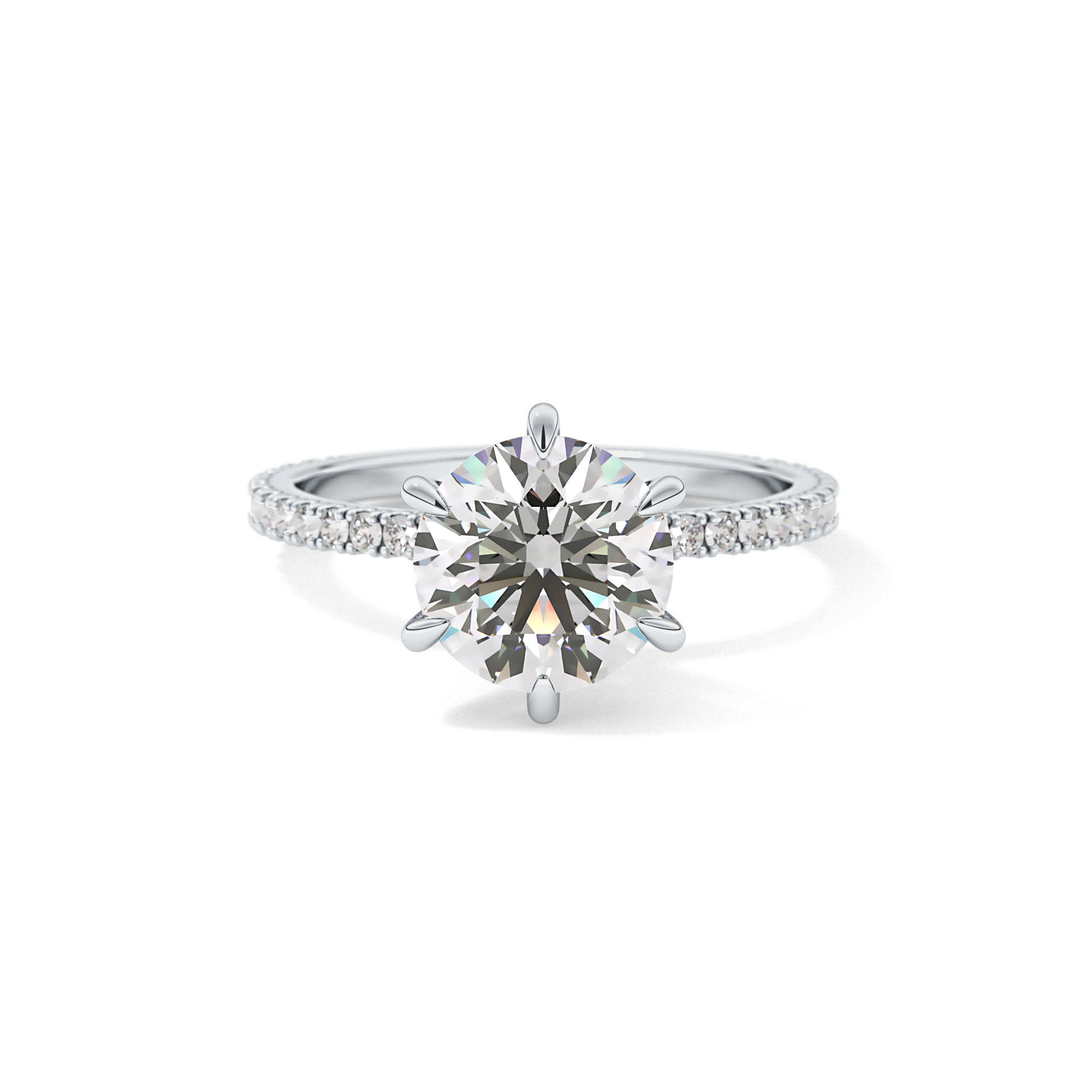 Round Pave Lab Grown Diamond Engagement Ring