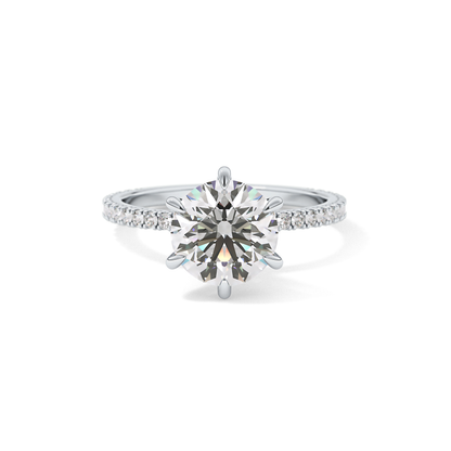 Round Pave Lab Grown Diamond Engagement Ring