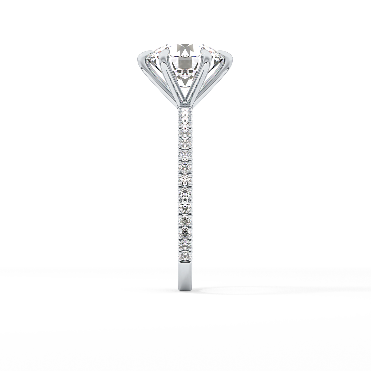 Round Pave Lab Grown Diamond Engagement Ring