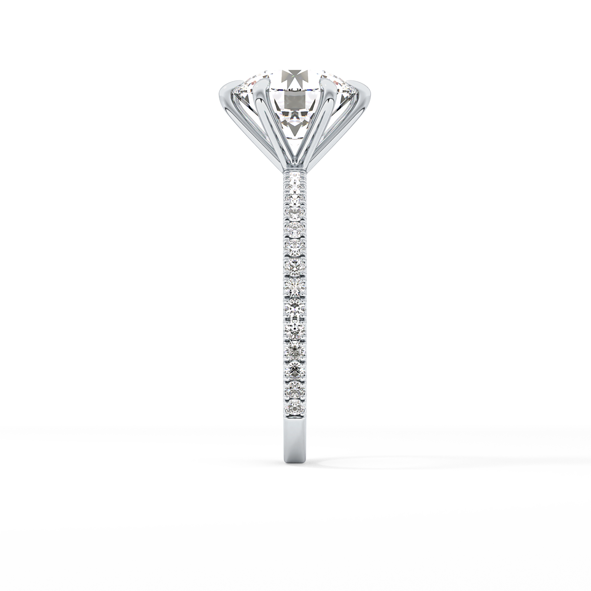 Round Pave Lab Grown Diamond Engagement Ring