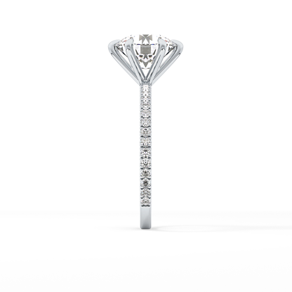 Round Pave Lab Grown Diamond Engagement Ring