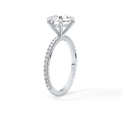 Round Pave Lab Grown Diamond Engagement Ring