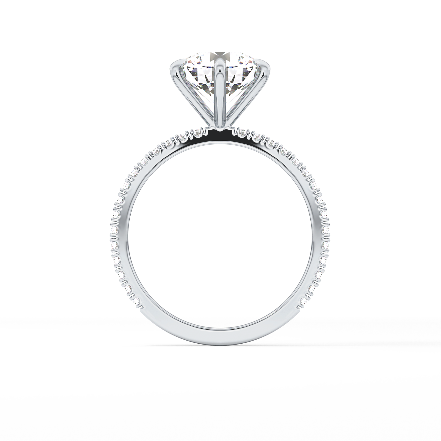 Round Pave Lab Grown Diamond Engagement Ring