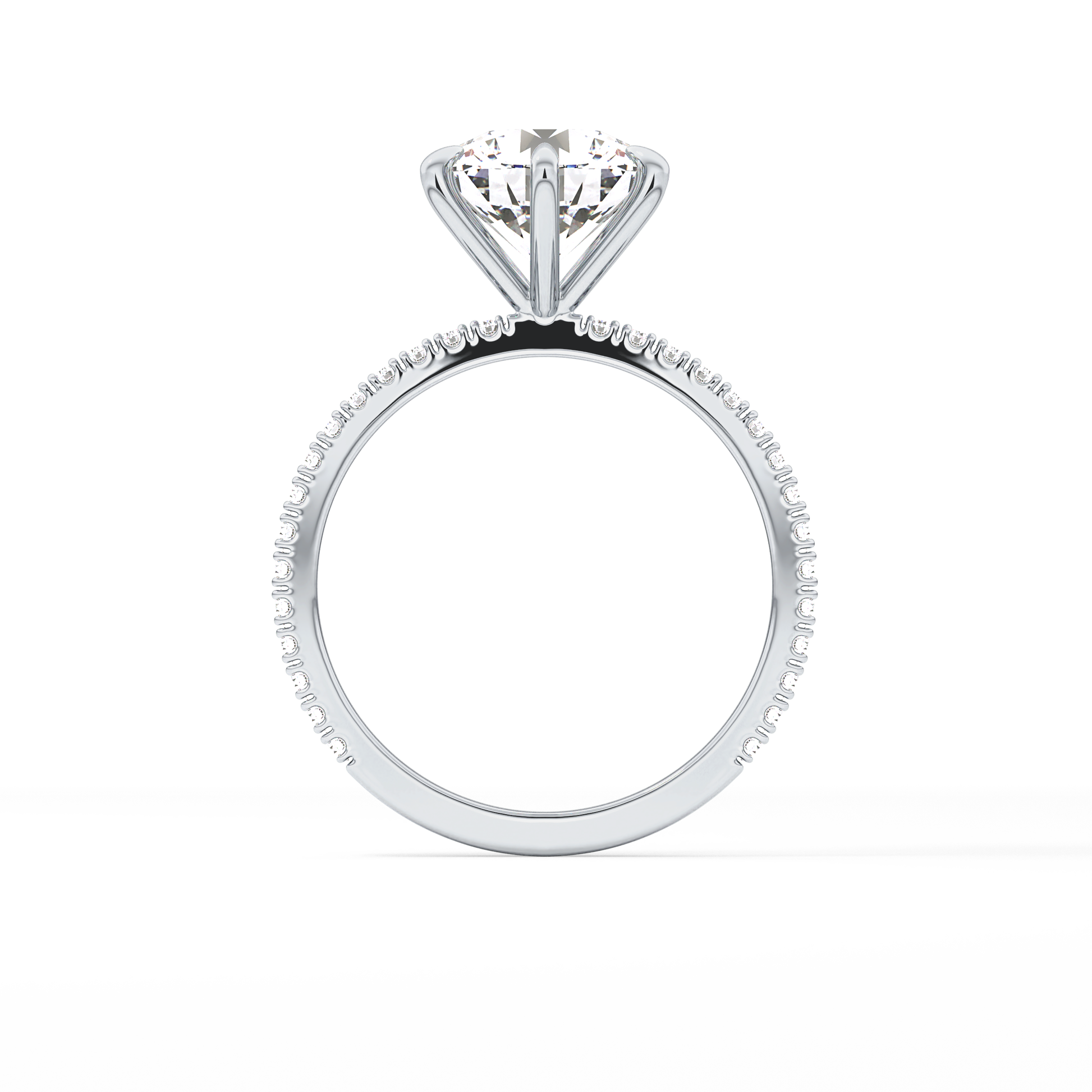 Round Pave Lab Grown Diamond Engagement Ring