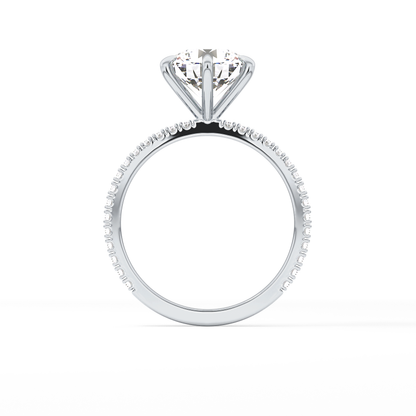 Round Pave Lab Grown Diamond Engagement Ring