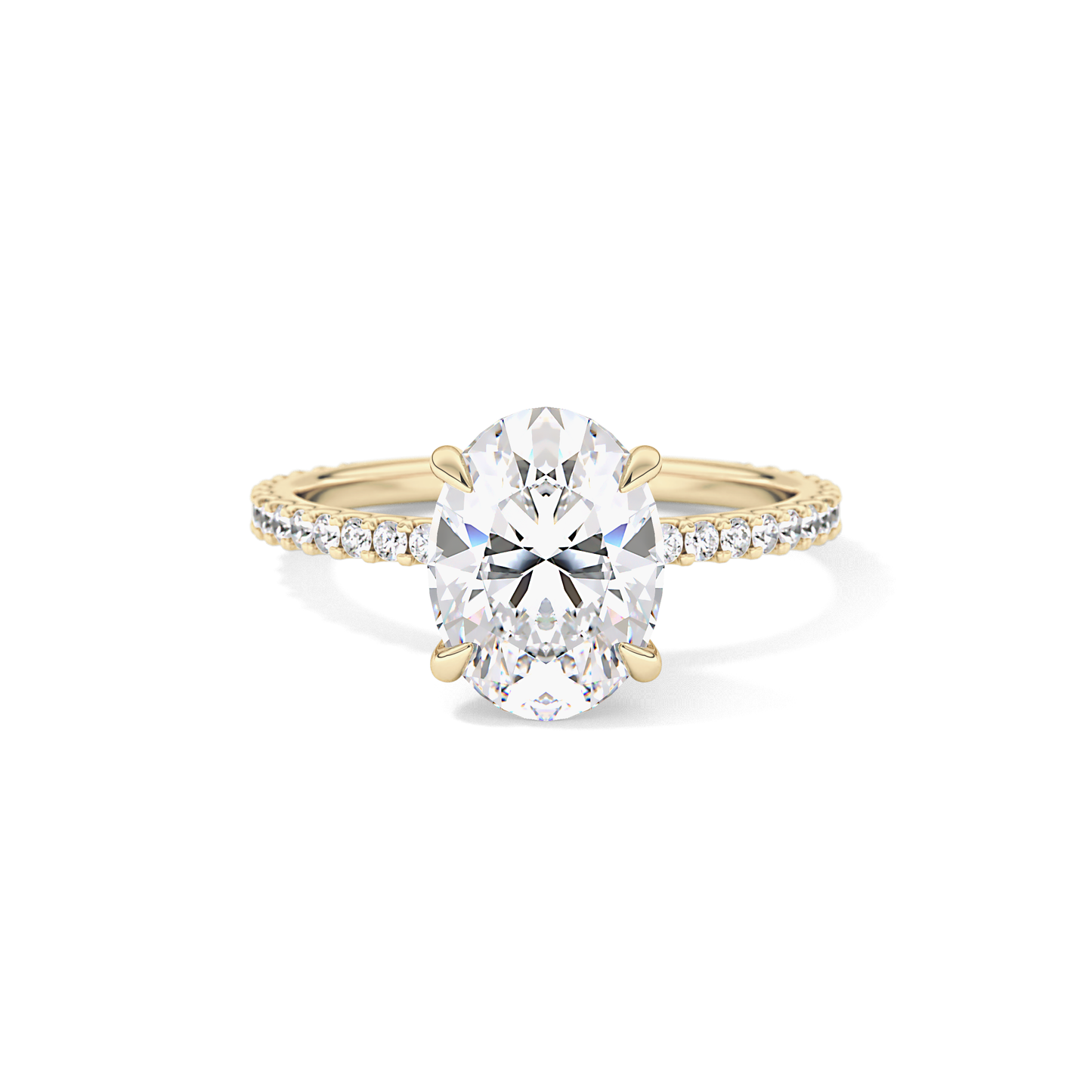 Oval Pave Lab Grown Diamond Engagement Ring