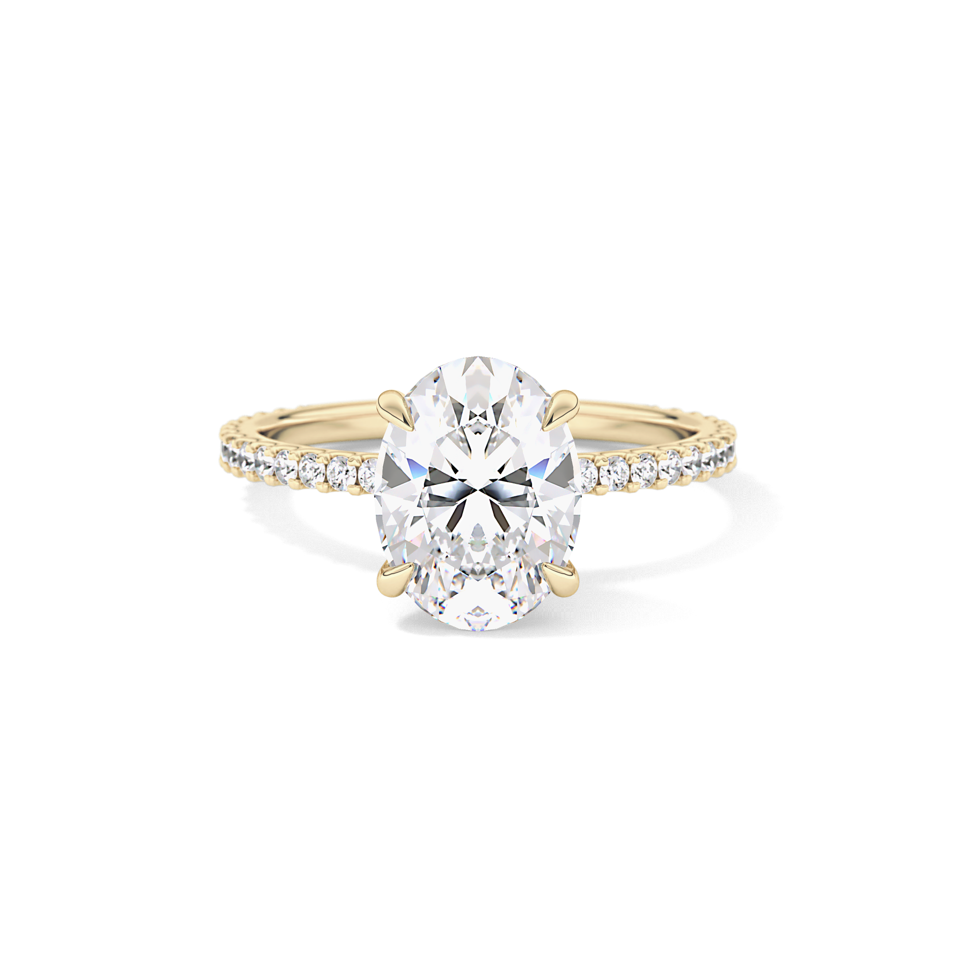 Oval Pave Lab Grown Diamond Engagement Ring