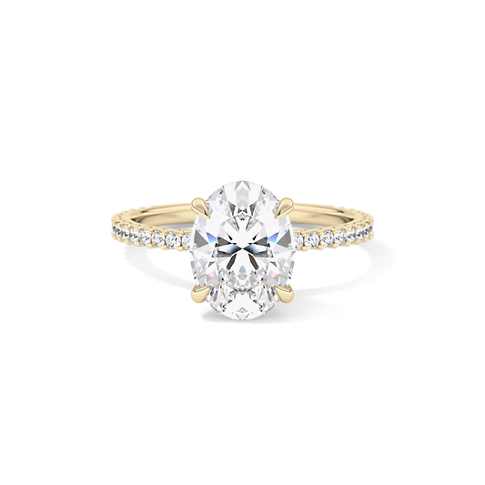 Oval Pave Lab Grown Diamond Engagement Ring