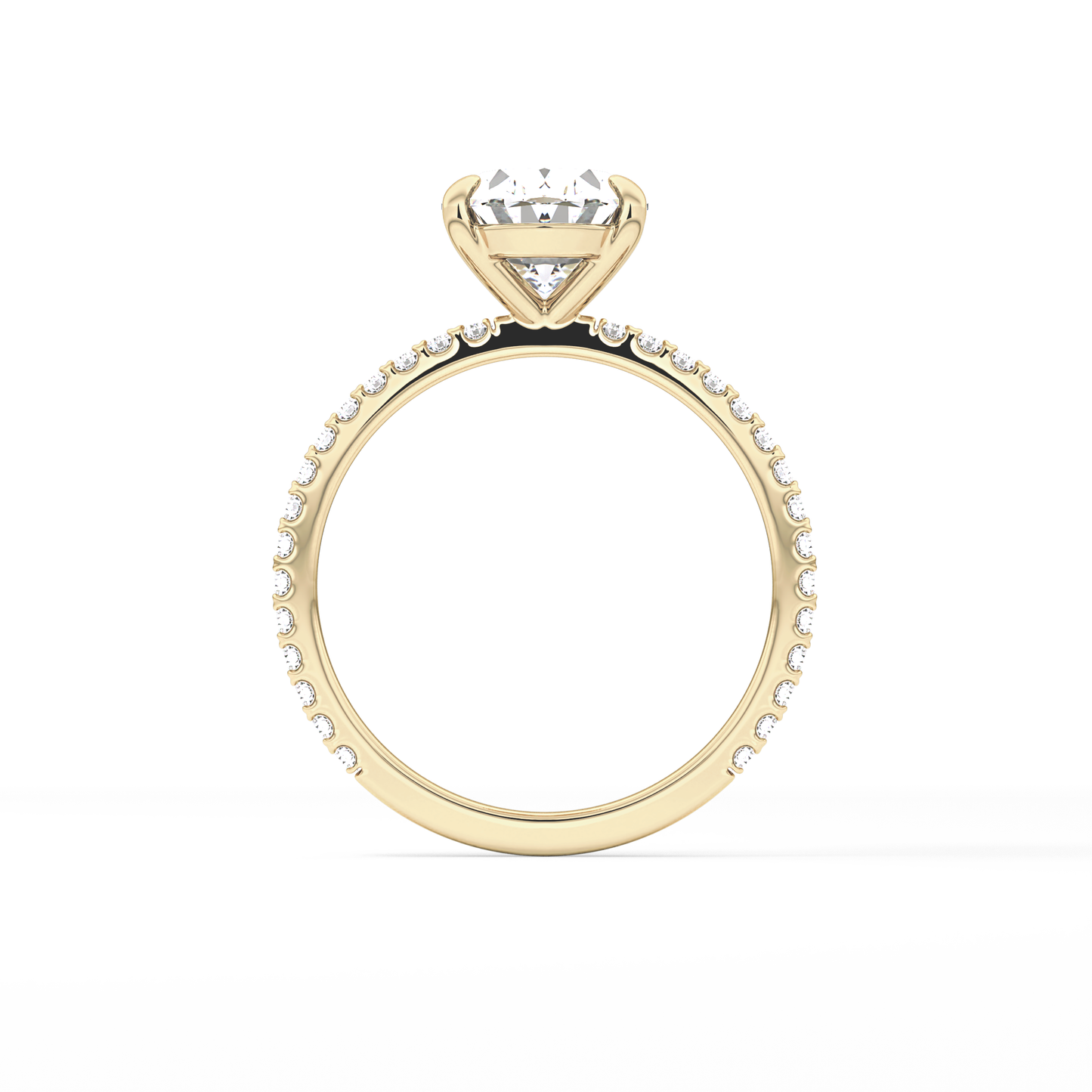 Oval Pave Lab Grown Diamond Engagement Ring
