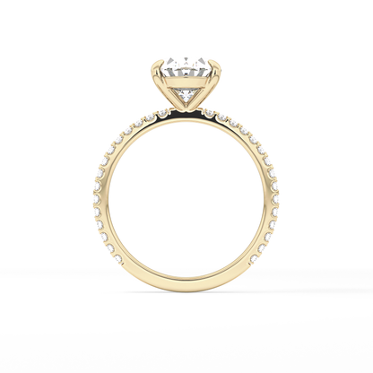 Oval Pave Lab Grown Diamond Engagement Ring