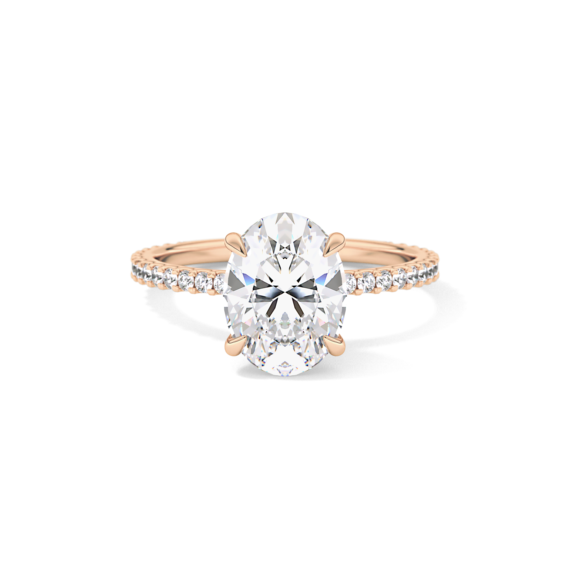 Oval Pave Lab Grown Diamond Engagement Ring