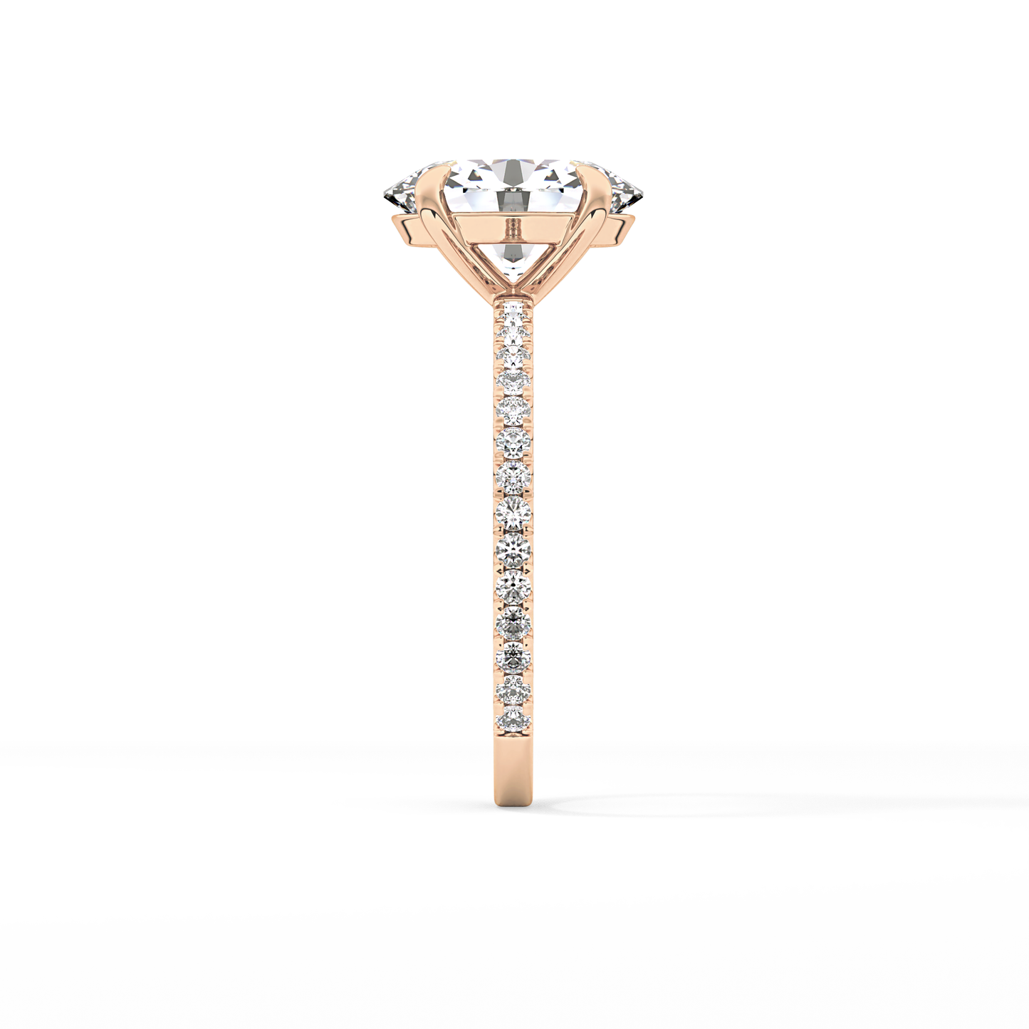 Oval Pave Lab Grown Diamond Engagement Ring