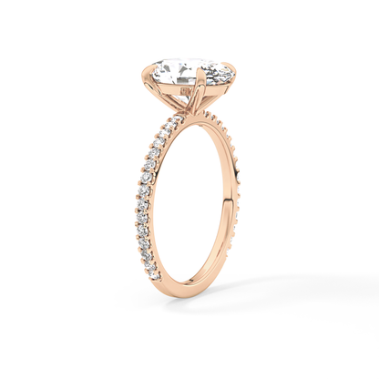 Oval Pave Lab Grown Diamond Engagement Ring