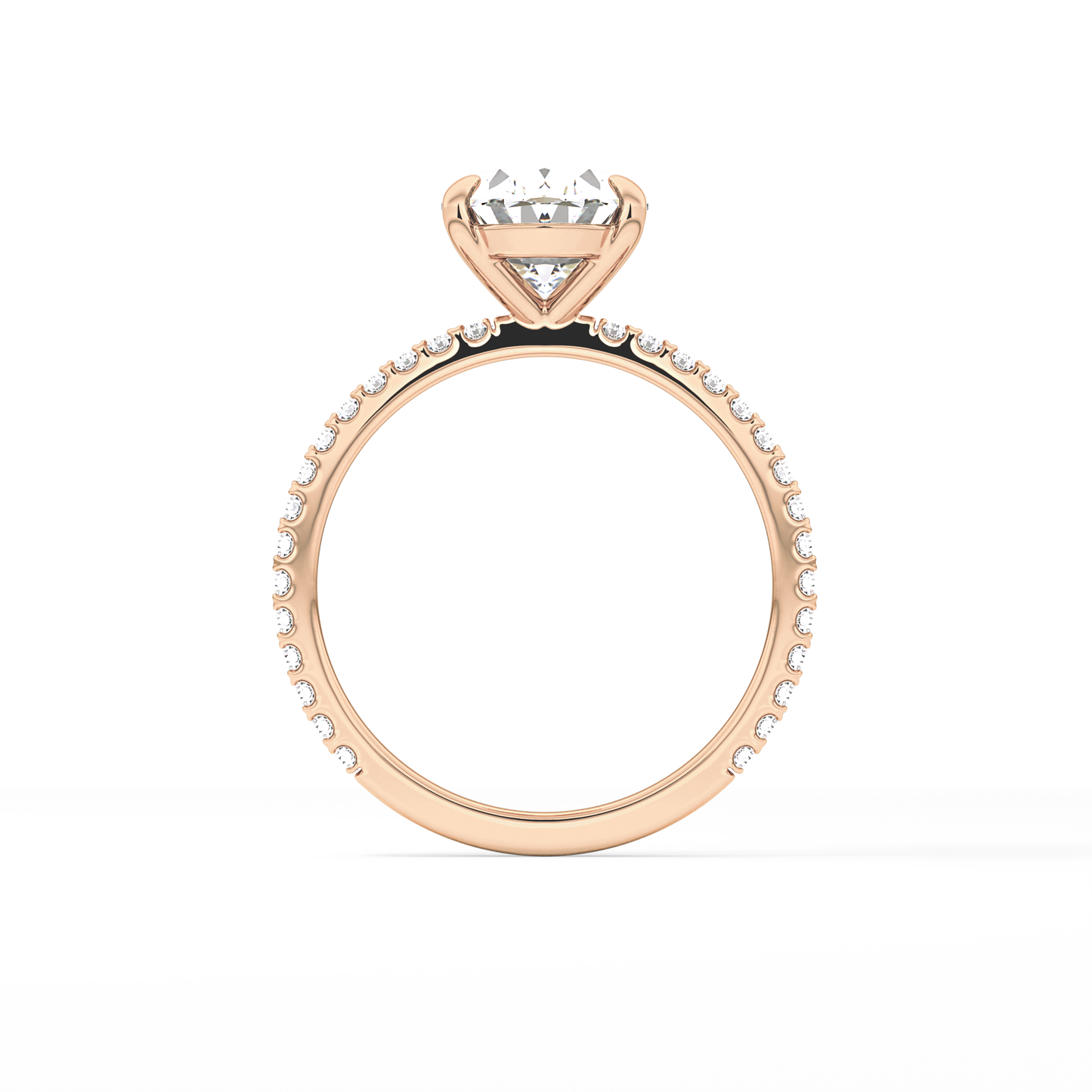 Oval Pave Lab Grown Diamond Engagement Ring