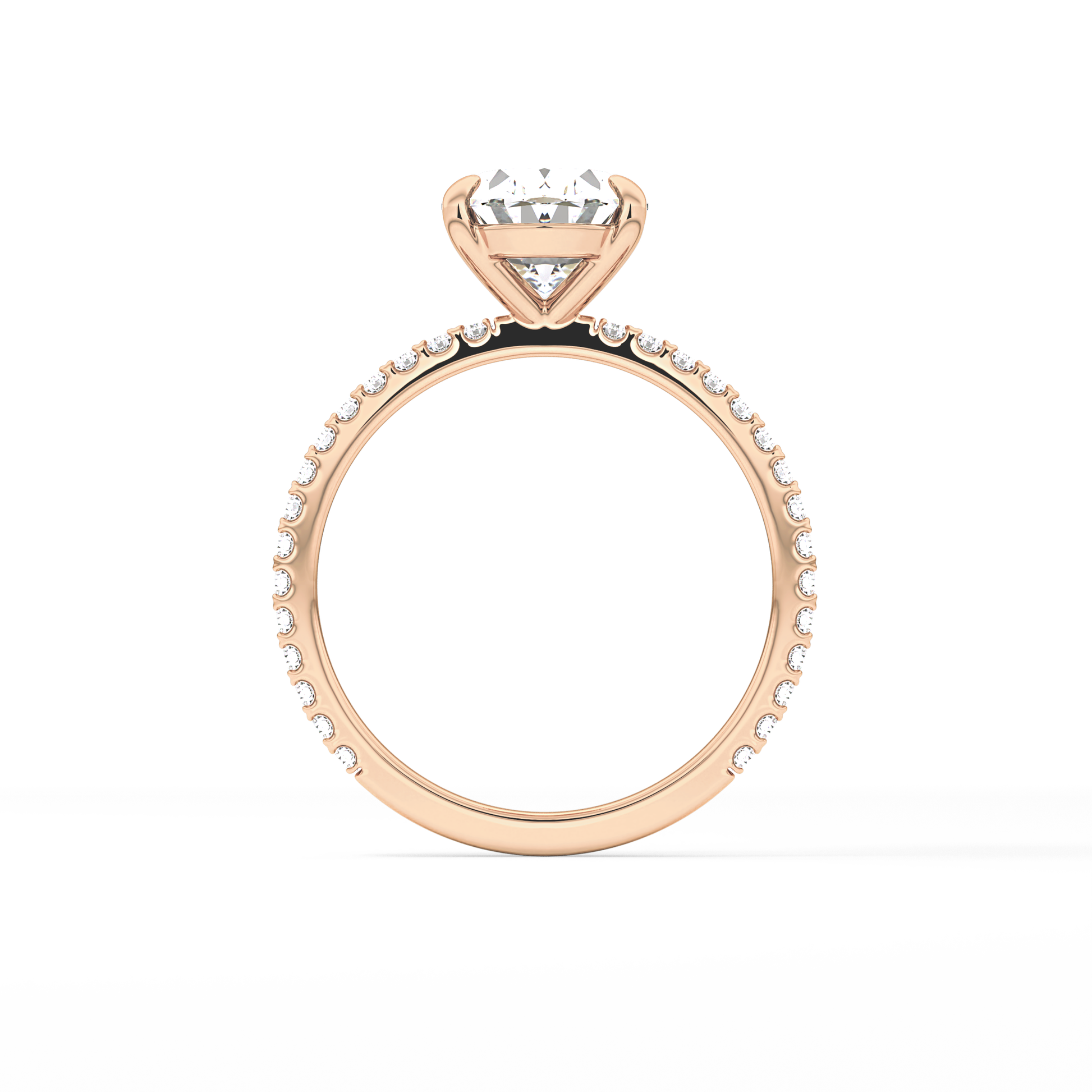 Oval Pave Lab Grown Diamond Engagement Ring