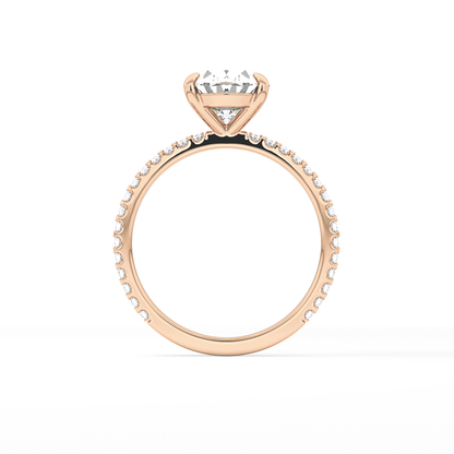 Oval Pave Lab Grown Diamond Engagement Ring