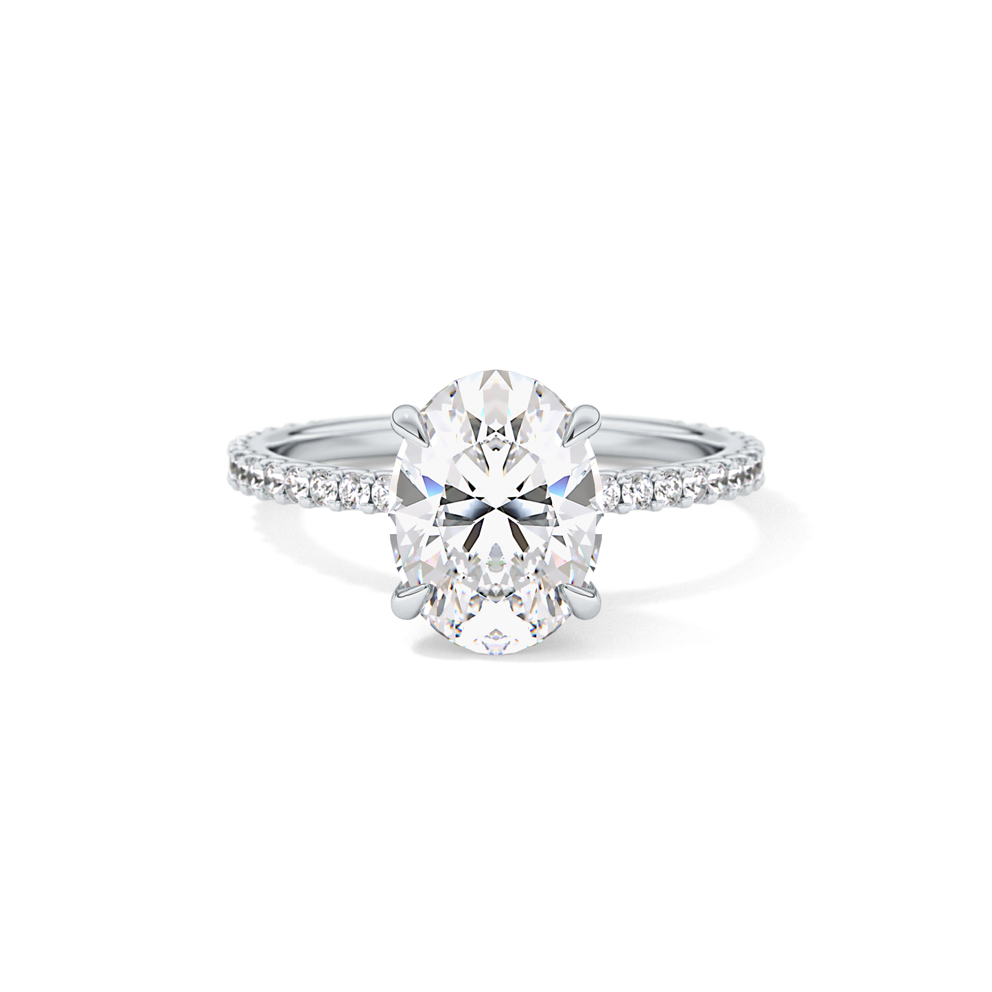 Oval Pave Lab Grown Diamond Engagement Ring