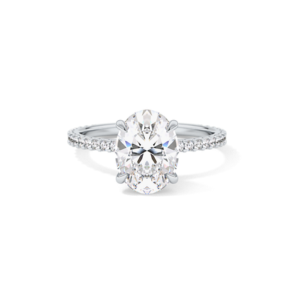 Oval Pave Lab Grown Diamond Engagement Ring