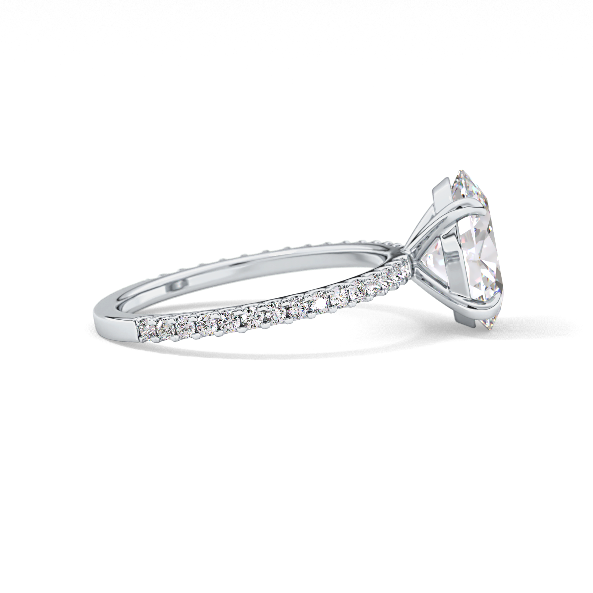 Oval Pave Lab Grown Diamond Engagement Ring