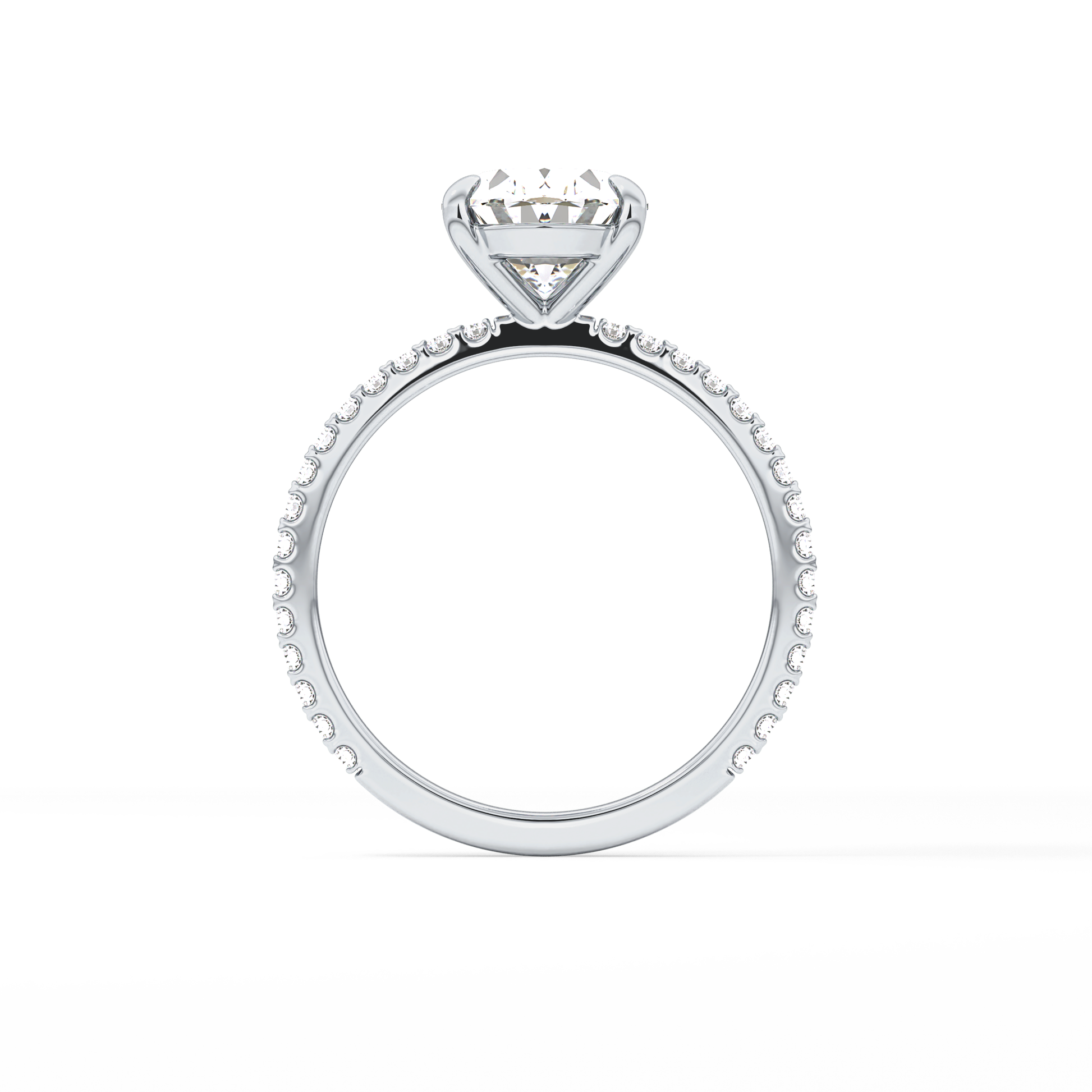 Oval Pave Lab Grown Diamond Engagement Ring