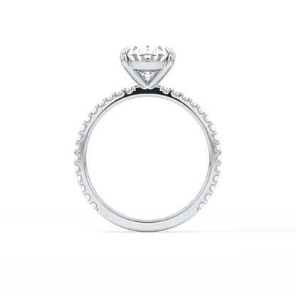 Oval Pave Lab Grown Diamond Engagement Ring