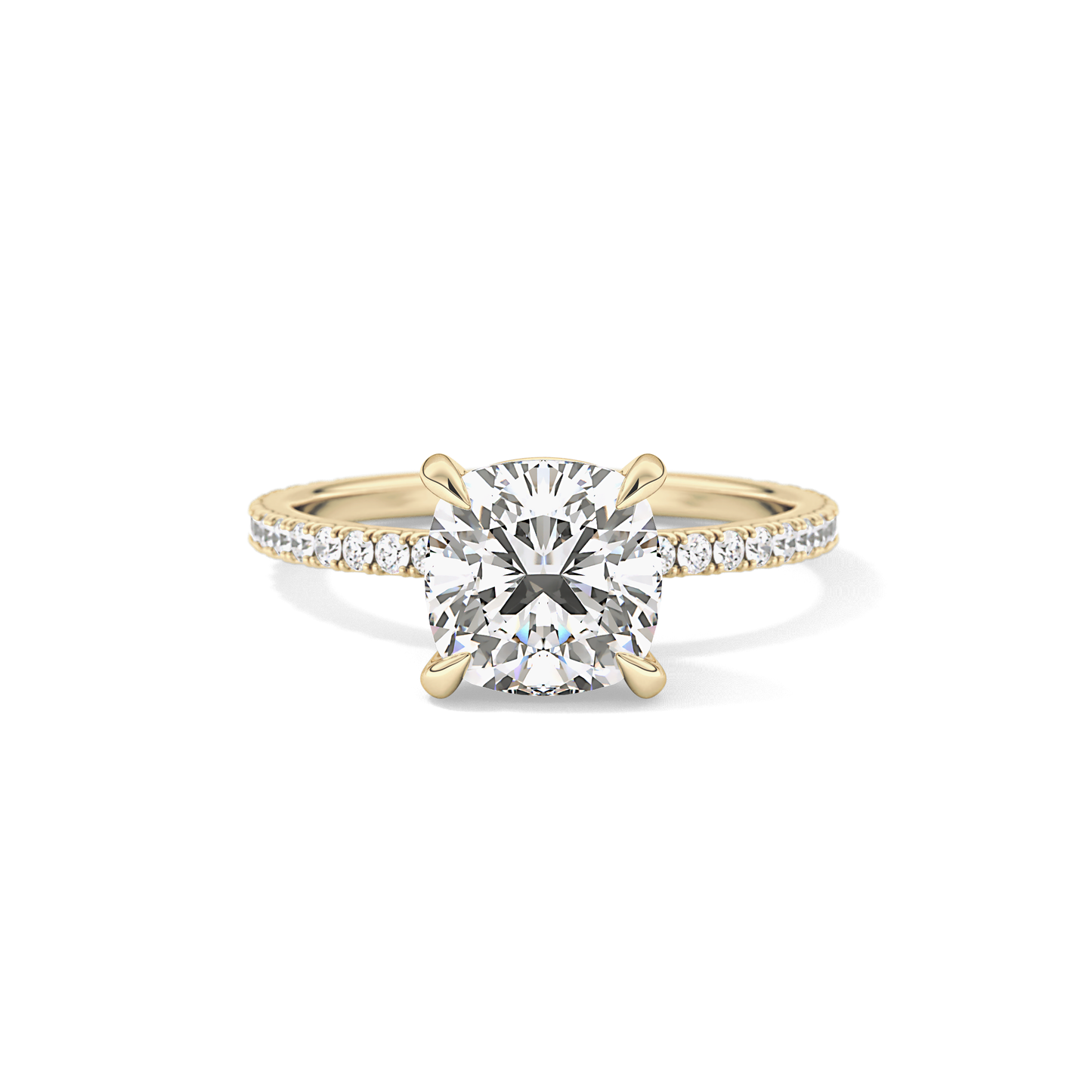Cushion Pave Lab Grown Diamond Engagement Ring