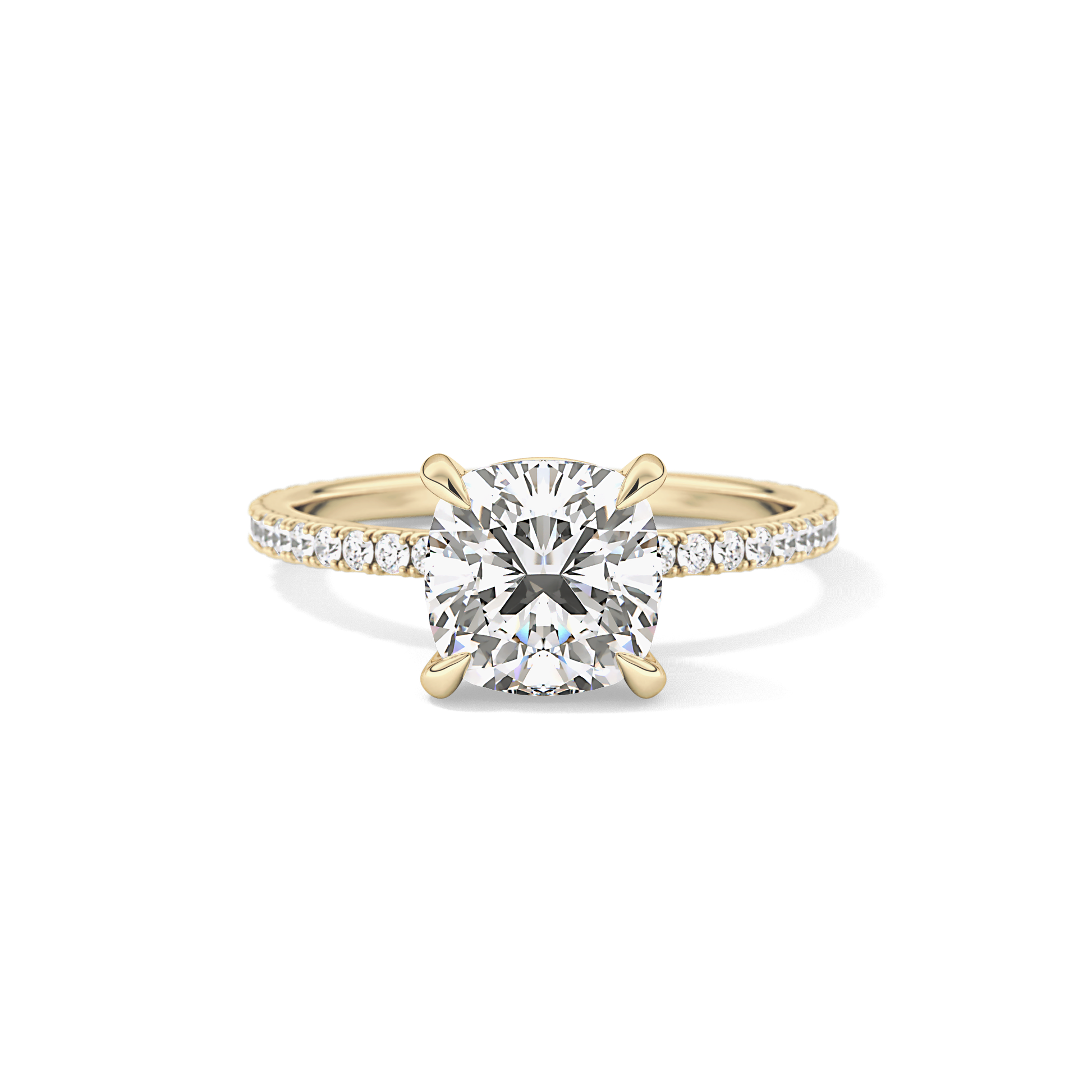 Cushion Pave Lab Grown Diamond Engagement Ring