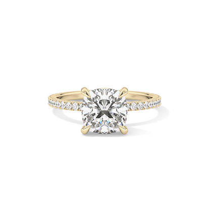 Cushion Pave Lab Grown Diamond Engagement Ring
