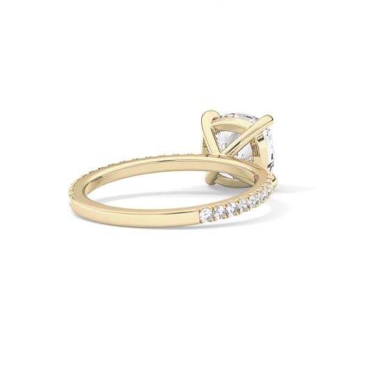 Cushion Pave Lab Grown Diamond Engagement Ring