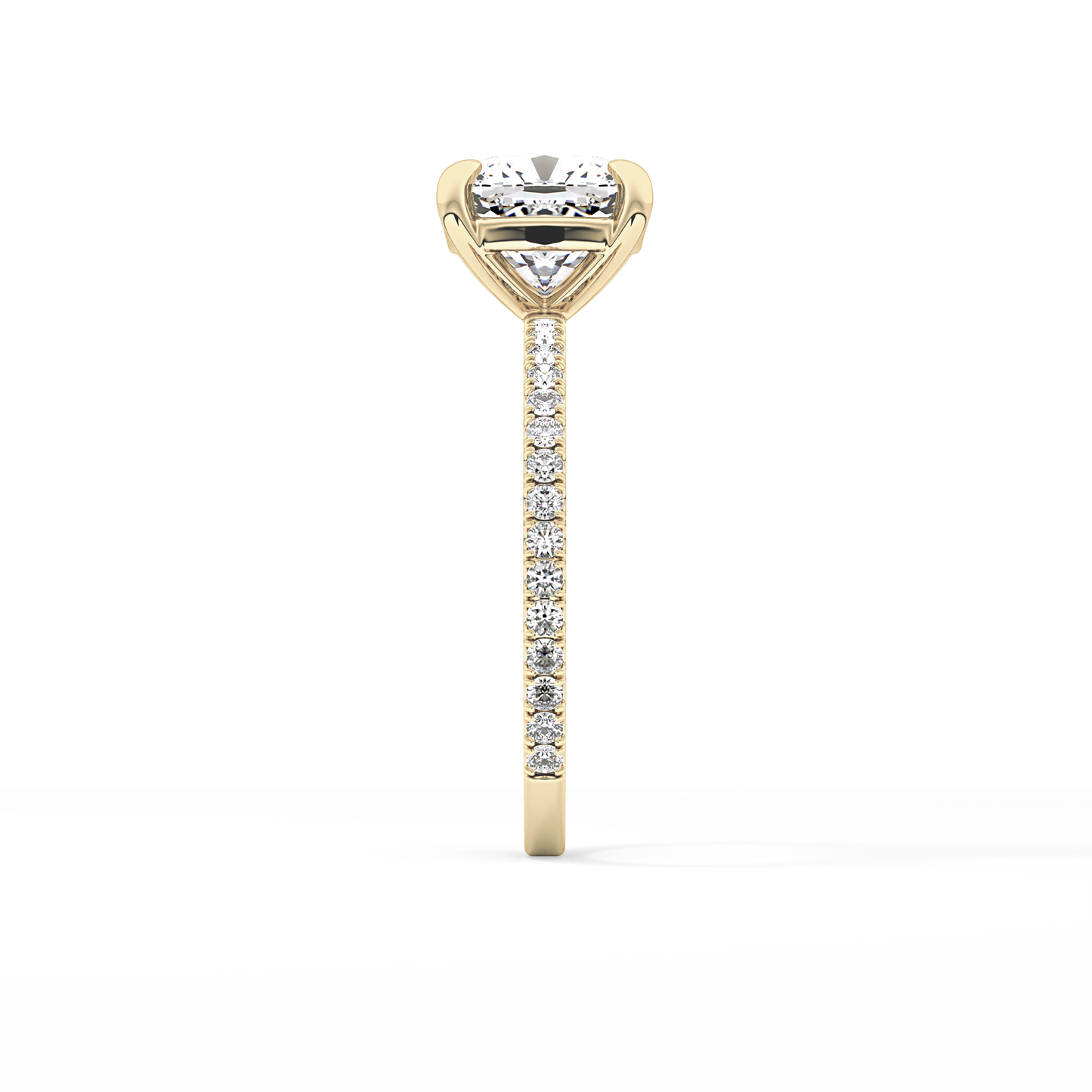Cushion Pave Lab Grown Diamond Engagement Ring