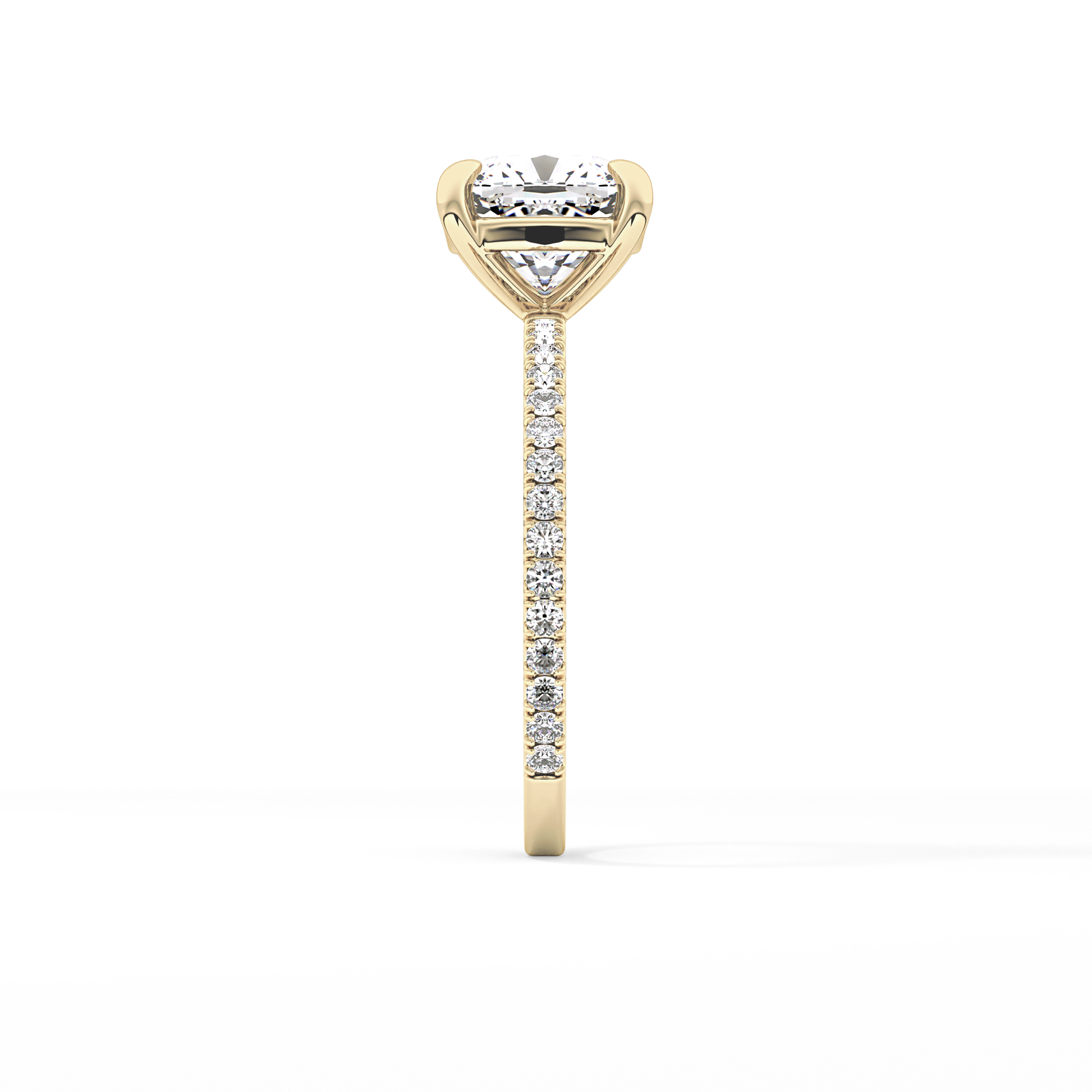 Cushion Pave Lab Grown Diamond Engagement Ring