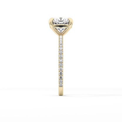 Cushion Pave Lab Grown Diamond Engagement Ring