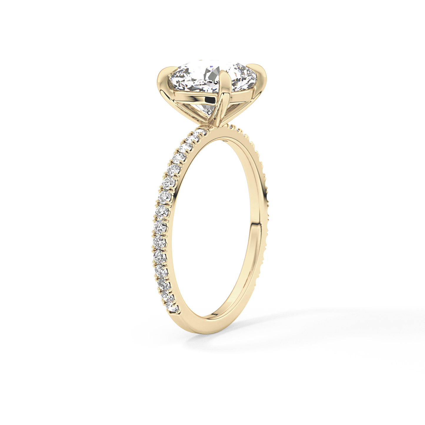 Cushion Pave Lab Grown Diamond Engagement Ring