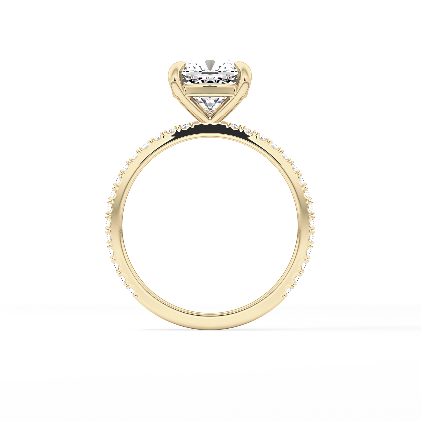 Cushion Pave Lab Grown Diamond Engagement Ring