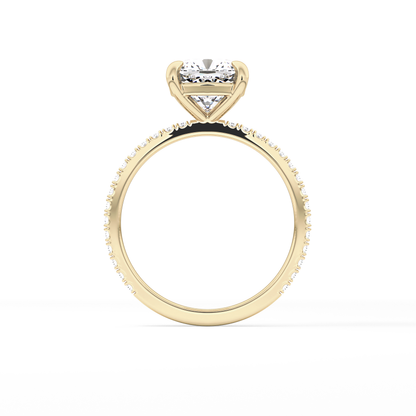 Cushion Pave Lab Grown Diamond Engagement Ring